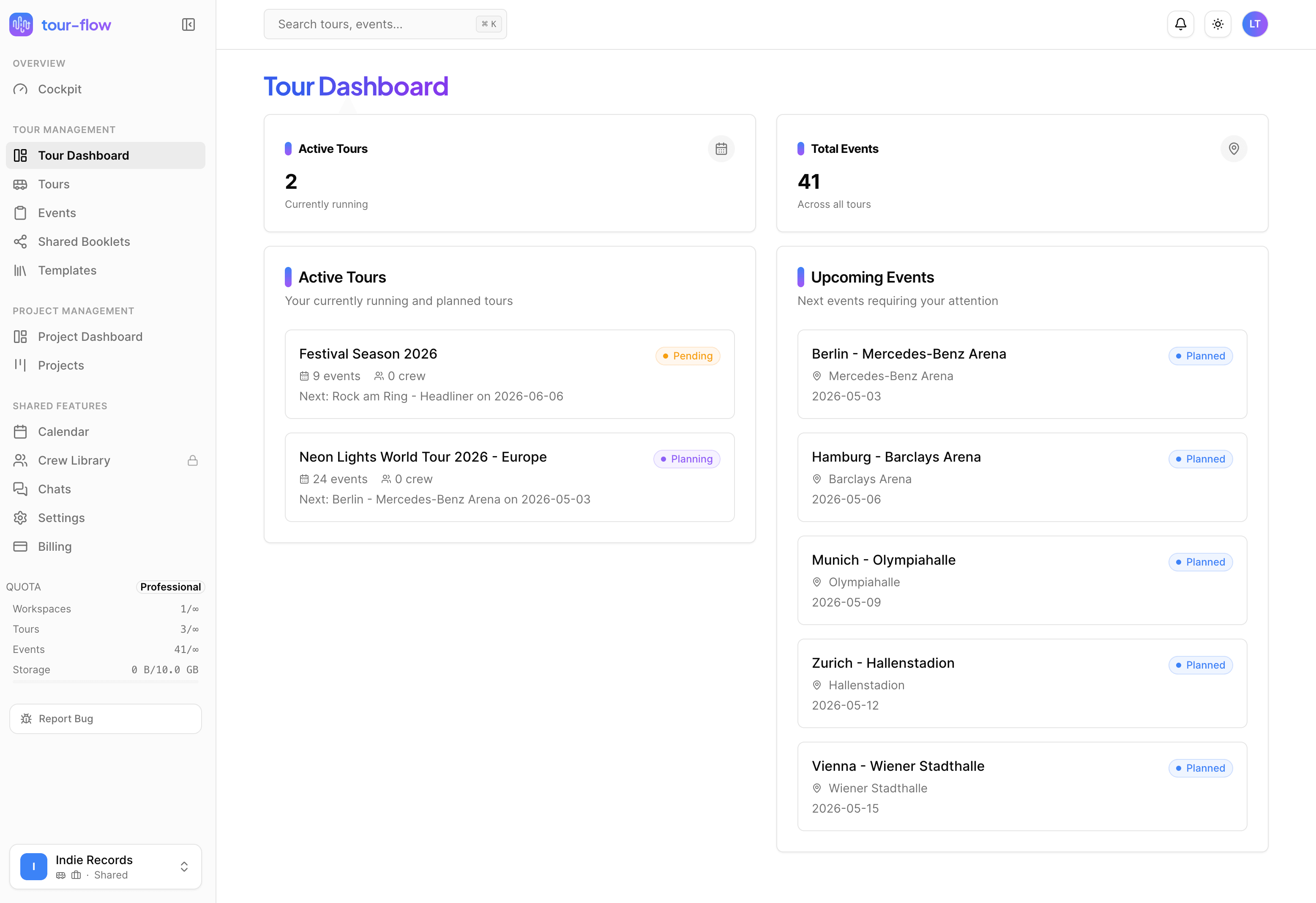 tour-flow Tour Dashboard